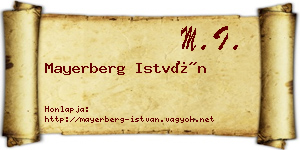 Mayerberg István névjegykártya